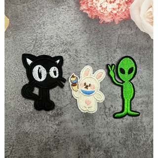 Sticker logo Thêu mèo thỏ ủi nhiệt