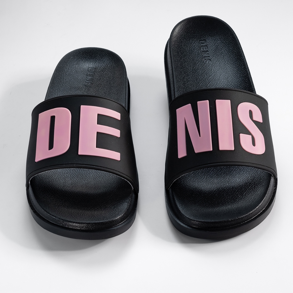 Dép nữ quai ngang Denis CT10 Black Pink Unisex Slipper thời trang