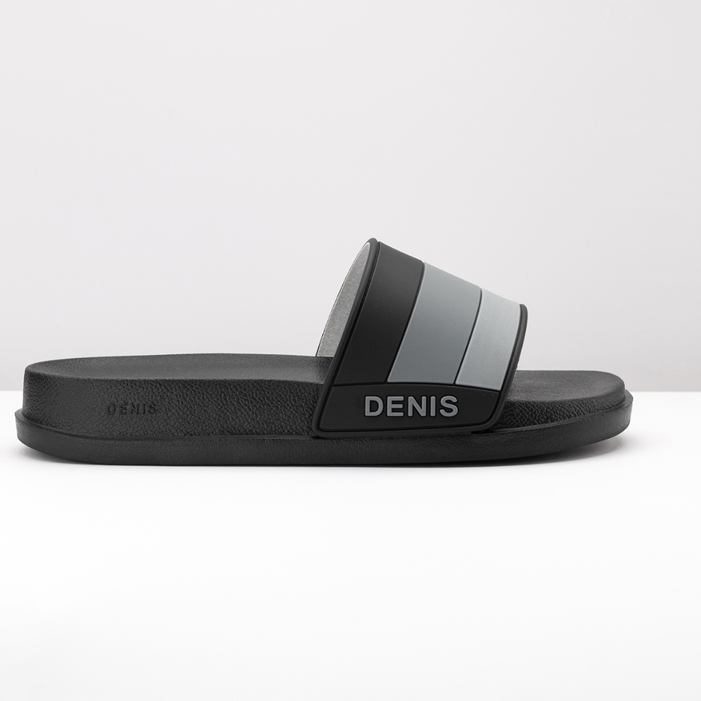 Dép quai ngang Denis SP12 Unisex Slipper Quai Đen sọc 3 màu Ngoài trời