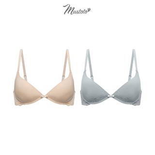 Combo 2 Áo Lót Nữ Mút Mỏng Không Gọng Trơn Phối Ren Thoải Mái Thoáng Mát (Mustoto MA68)