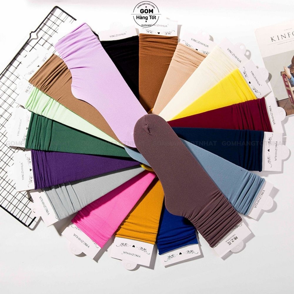Vớ trơn cổ cao nữ nhiều màu, tất nữ cao cổ chất liệu cotton co giãn, thoáng khí khử mùi tốt -CAOTATGIAY-UYE-7007-1DOI