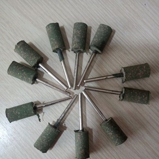 Đầu mài cao su đầu xanh. mũi mài cao su. mũi mài đá. đá mài góc cao su phi 10 mm chân sắt 3mm