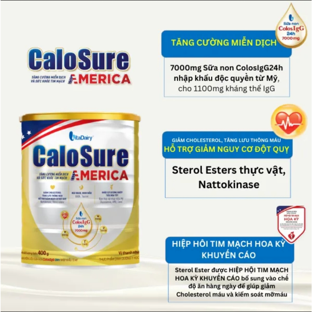 Sữa Bột CaloSure America Vị Thanh Nhẹ 400g.