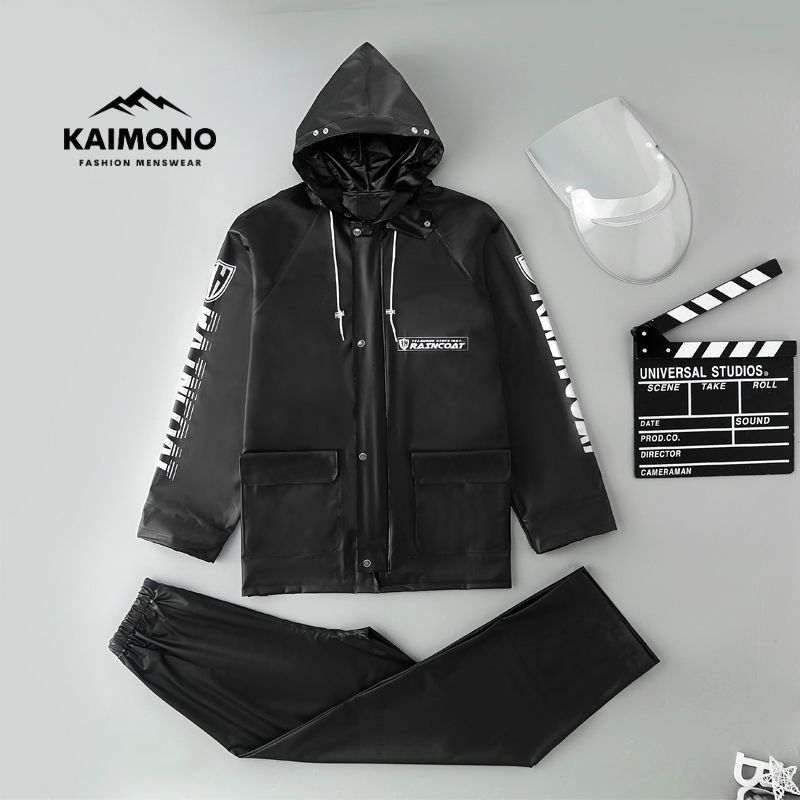 Bộ áo mưa người lớn, quần áo đi mưa cao cấp chống thấm nước siêu nhẹ KAIMONO Bộ mưa phượt thời trang phản quang KP091