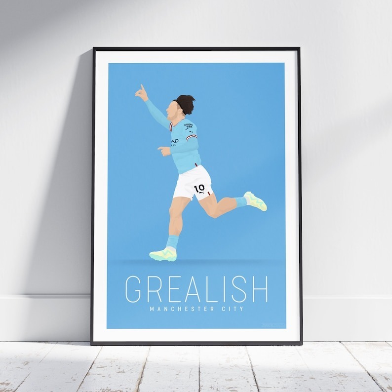 Jack Grealish Football Player Portrait Print