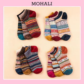 Tất cổ ngắn nam nữ vớ thổ cẩm len cổ thấp thời trang vintage hàn quốc đẹp giá rẻ MOHALI VN001