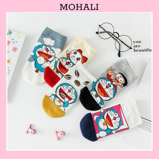 Tất cổ ngắn nam nữ vớ doremon 5 màu cute cố thấp thời trang hàn quốc đẹp giá rẻ ccotton kháng khuẩn MOHALI VN008