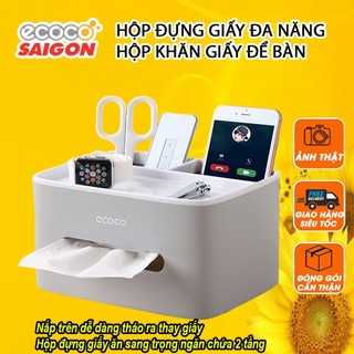 Hộp đựng giấy đa năng, Hộp khăn giấy để bàn Ecoco E1602