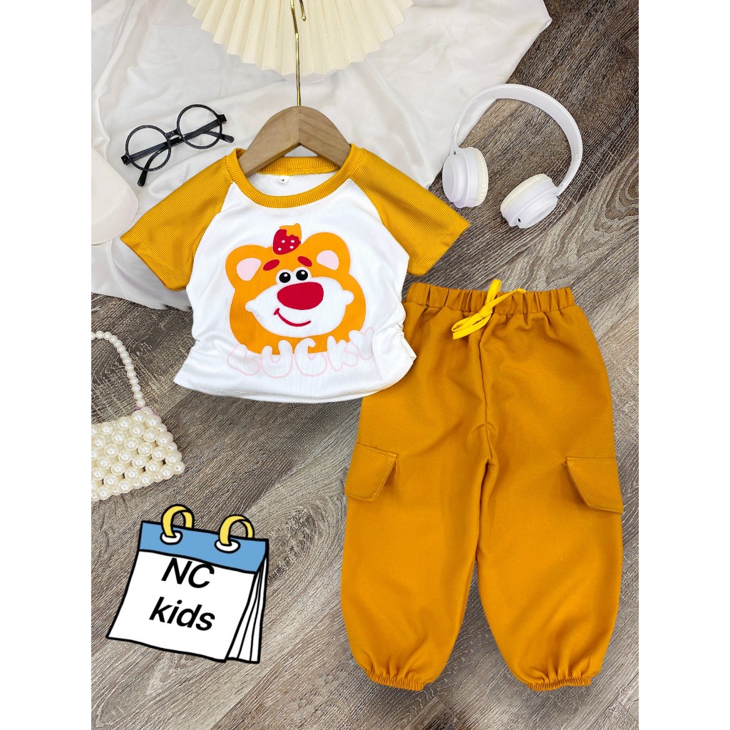 Set áo tay ngắn vải gân tăm , quần dài siêu cute siêu nhẹ và mát, thấm hút mồ hôi, thích hợp mặc đi học, đi chơi