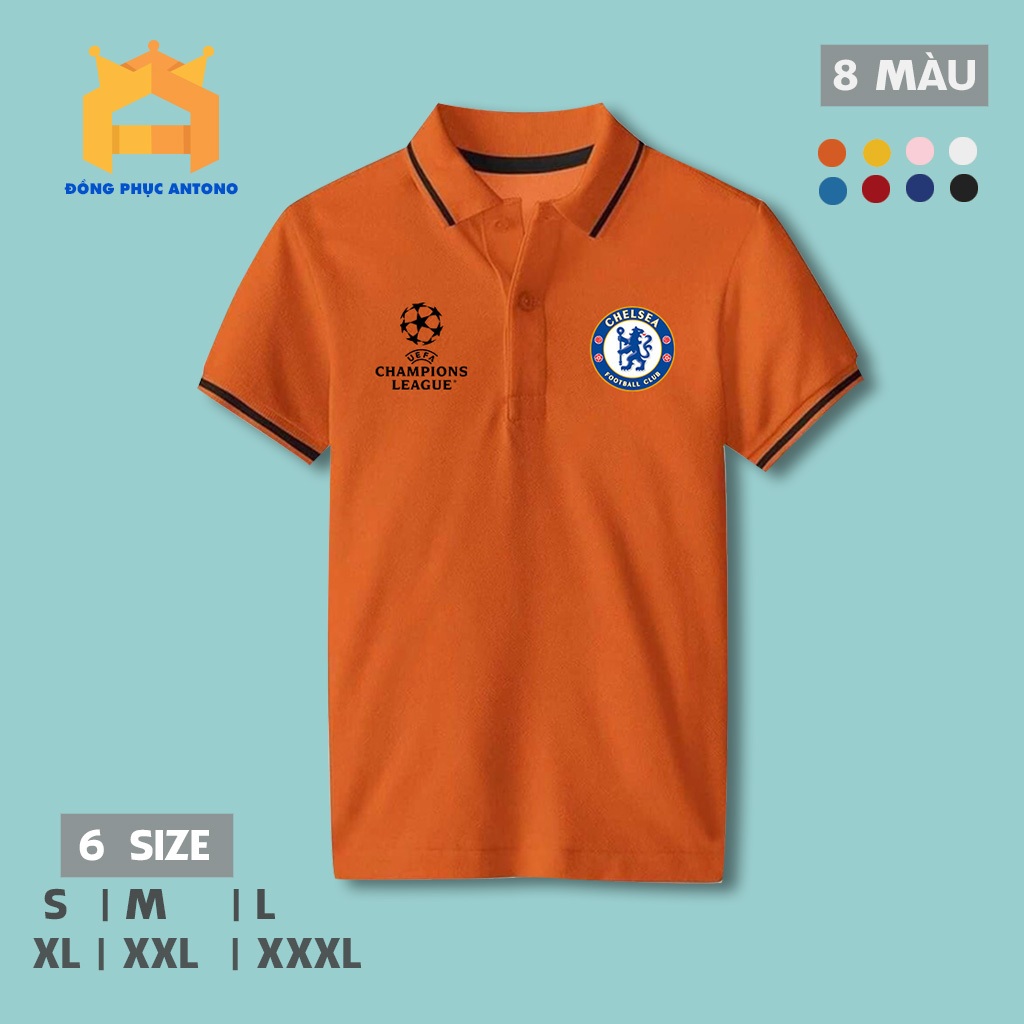 Áo bóng đá Polo thể thao clb Chelsea FC vải cá sấu không nhăn không xù năng động, sang trọng, trẻ tr