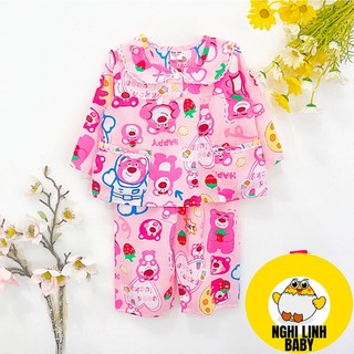 Bộ tole bé gái tay dài quần dài mặc nhà có size từ 9kg đến 36kg - Nghi Linh Baby