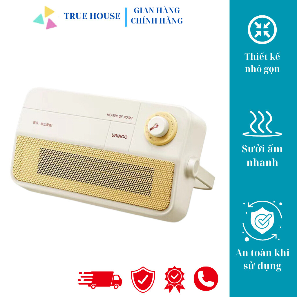 Máy Sưởi URINGO ⚡ CHÍNH HÃNG ⚡ Quạt Sưởi Mini Tích Hợp Quạt Mát Mùa Hè 2in1 Với Công Nghệ Mới Chống Nước An Toàn