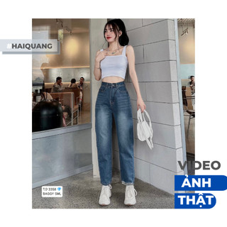 QUẦN BAGGY JEAN NỮ CẠP CAO ( VIDEO - ẢNH THẬT)