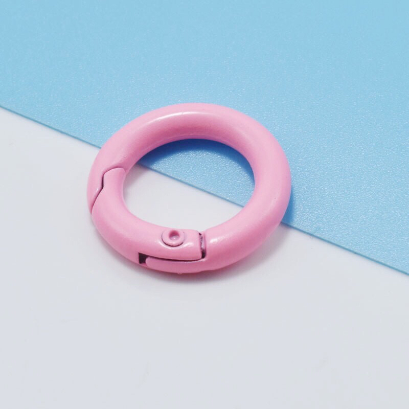 Móc khoá vòng tròn đường kính 27mm nhiều màu sắc, nguyên liệu làm handmade