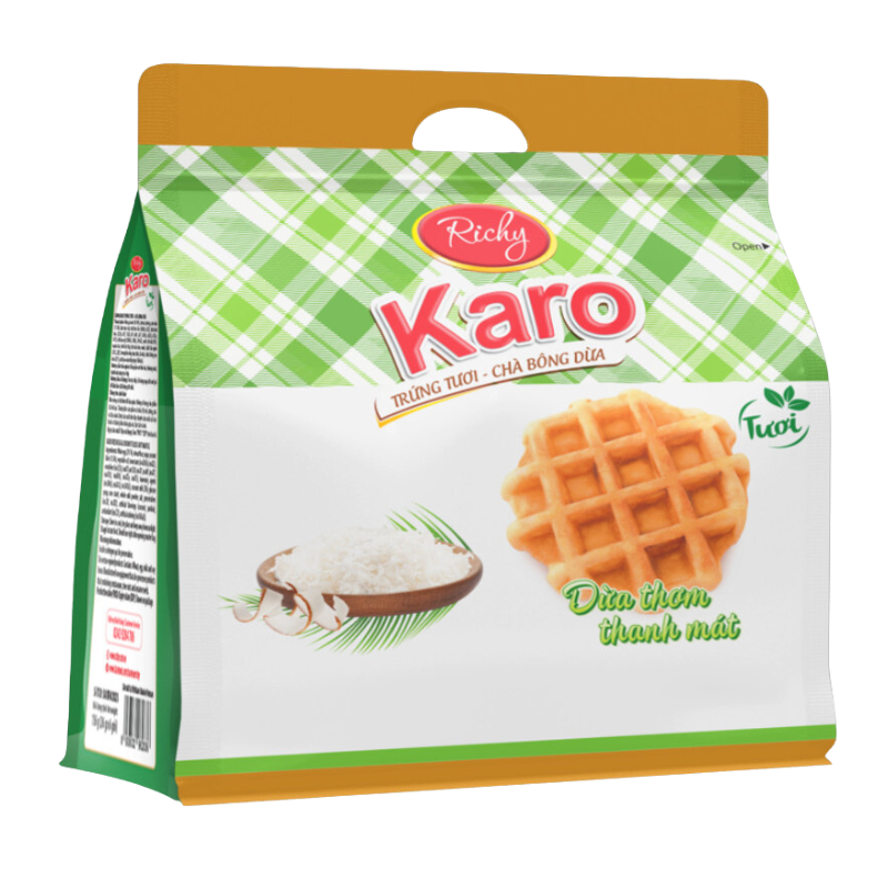 Bánh Karo trứng tươi chà bông vị dừa Richy new
