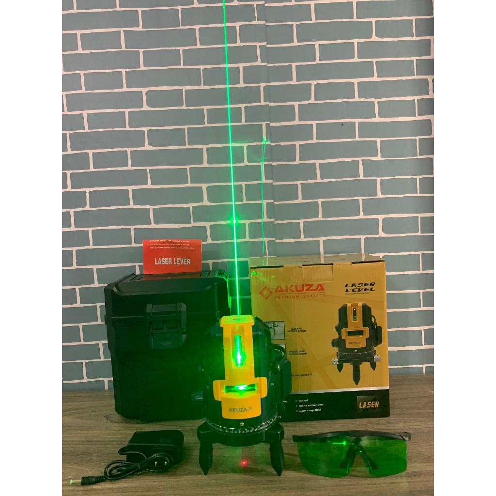 Máy laze cân bằng bắn cốt 5 tia xanh hàng bóng led AKUZA V siêu sáng bảo hành 12 tháng