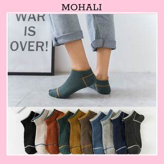 Tất cổ ngắn nam nữ vớ trơn viền thời trang hàn quốc đẹp giá rẻ cotton kháng khuẩn MOHALI VN057