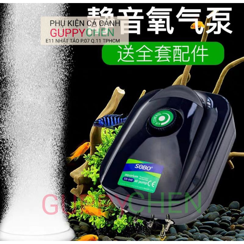 Máy Sủi Oxi 4 Vòi SOBO dùng cho hồ cá