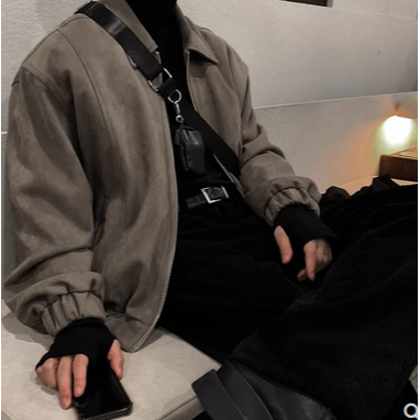 Áo khoác nam dài tay da lộn cao cấp AUTOMAN A138