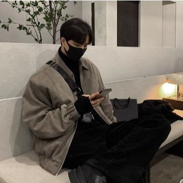 Áo khoác nam dài tay da lộn cao cấp AUTOMAN A138