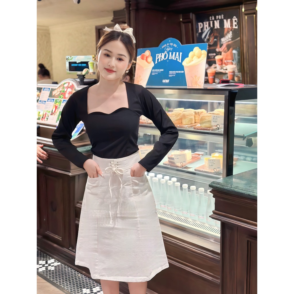 Chân váy kaki dài dáng chữ A thơi trang cao cấp ms-140