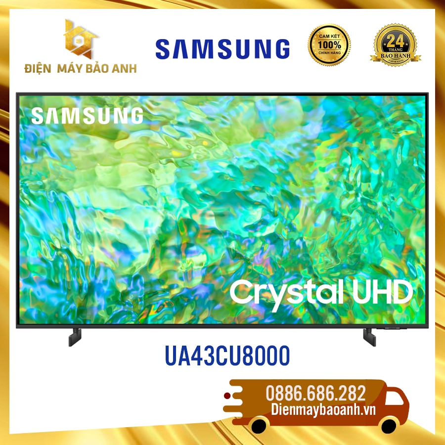 [Miễn phí giao lắp HN] Tivi Samsung 43 inch UA43CU8000 4K 2023, Bảo hành chính hãng 24 tháng