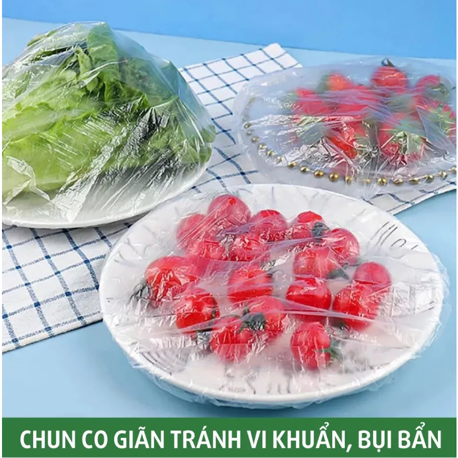 Màng bọc thực phẩm co giãn siêu dai có chun hình túi gấu set 100 chiếc