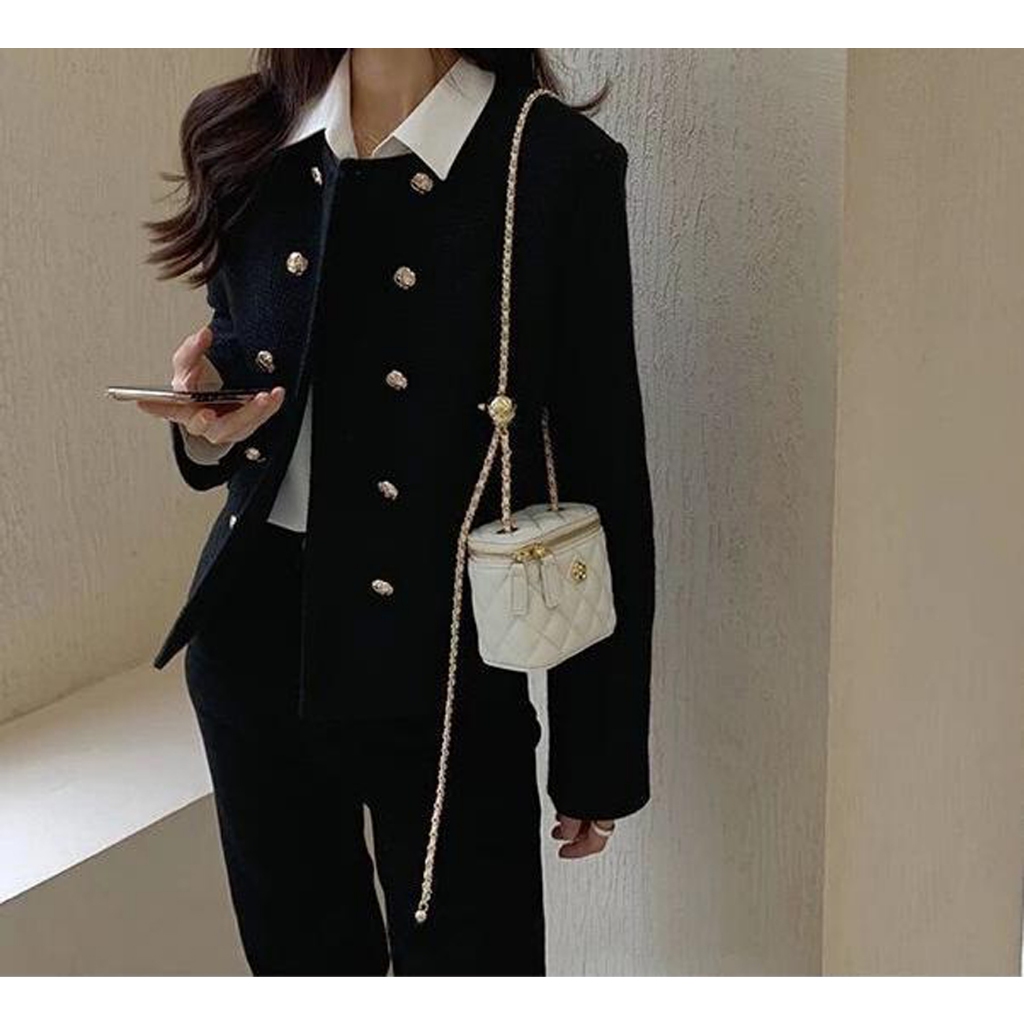 Túi xách nữ đẹp túi mini đeo chéo Bag.thanhthu hoạ tiết gắn Hoa dễ thương 810