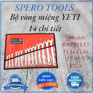 Bộ cờ lê yeti 14 cây 8-24mm công nghệ usa, cờ lê vòng miệng, bộ vòng miệng, bộ cà lê.