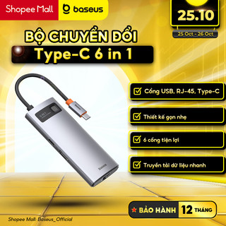 Bộ chuyển đổi đa năng Baseus Metal Gleam Type-C 6 trong 1 cho các thiết bị máy tính điện thoại hỗ trợ USB type C