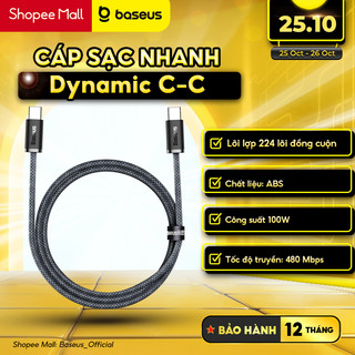 Cáp sạc nhanh hiệu Baseus Dynamic Series Type-C to Type-C 100W 1m - Màu xám