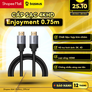 Sạc hiệu Baseus Enjoyment Series 4KHD Male To 4KHD Male Adapter Cable 0.75m - Xám đen