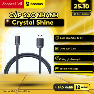 Cáp sạc nhanh Baseus Crystal Shine Series Fast Charging Data Cable USB to l.P 2.4A kích thước 1,2m và 2m