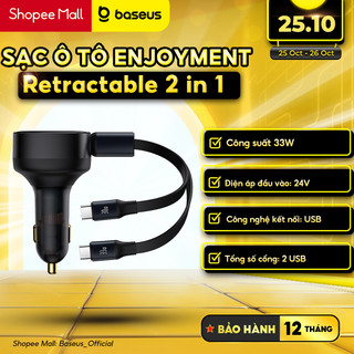 Sạc ô tô hiệu Baseus Enjoyment Retractable 2-in-1 C+C 33W