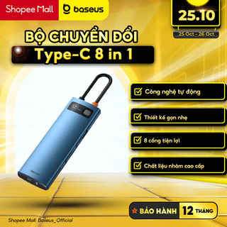Bộ chuyển đổi đa năng Baseus Metal Gleam Type-C 8 trong 1 cho các thiết bị máy tính điện thoại hỗ trợ USB type C