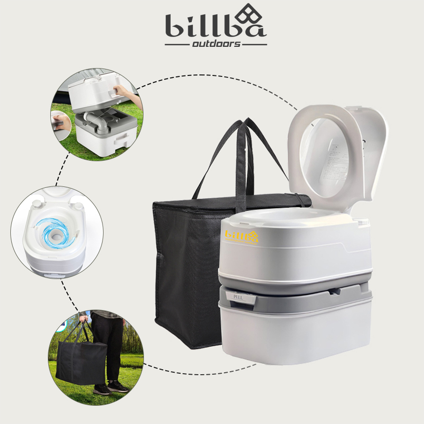 Bồn cầu di động 24L - (Toilet) bồn cầu vệ sinh di động tiện lợi mang đi du lịch cắm trại, dã ngoa BB9813 - Billba Outd