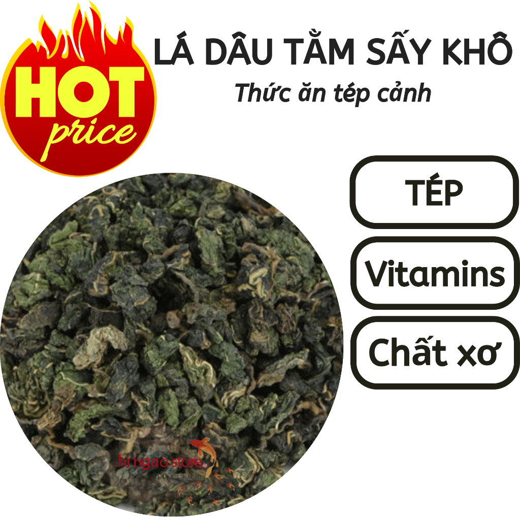 Gói 10G Lá dâu tằm khô - giúp tép lột vỏ cứng cáp hơn - Thức ăn tép cảnh | Hingaostore.