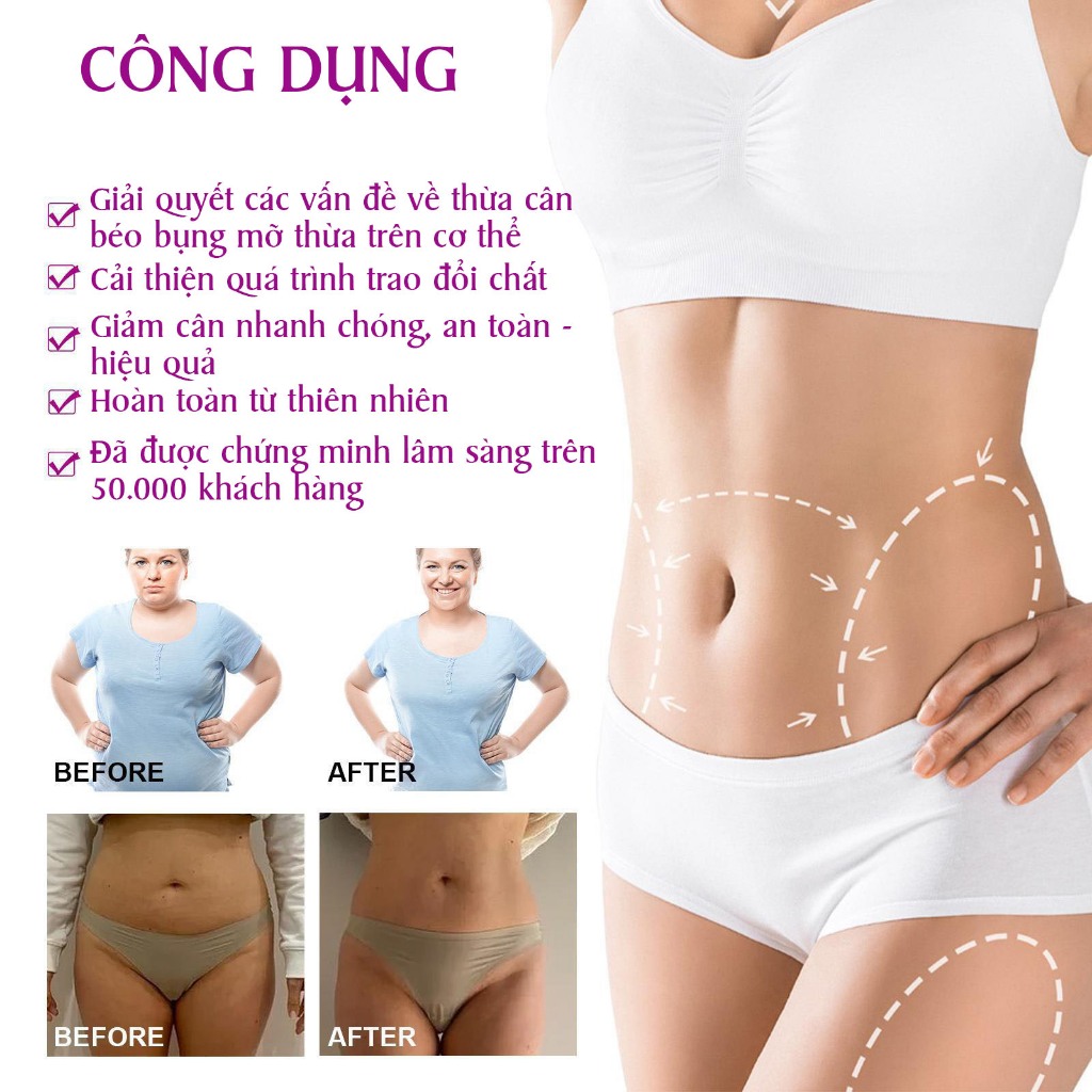 Hộp 5 miếng dán hỗ trợ giảm cân, giảm mỡ bụng, đùi, mông hiệu quả và an toàn - Nhập khẩu Hàn Quốc