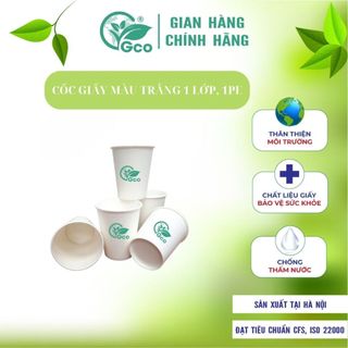 Cốc giấy màu trắng 1 lớp, 1 pe 9oz~270ml