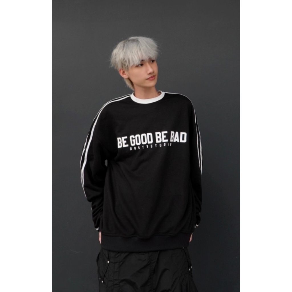 Áo Sweater Nam Nữ DUSTY STUDIO Phối 3 Sọc Nỉ Chân Cua hình in cao thành phong cách trẻ trung cá tính