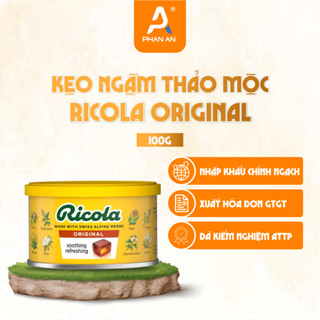 Kẹo ngậm ho thảo dược Ricola Original 100g, Kẹo ngậm Ricola, Kẹo ngậm đau họng không đường Phan An