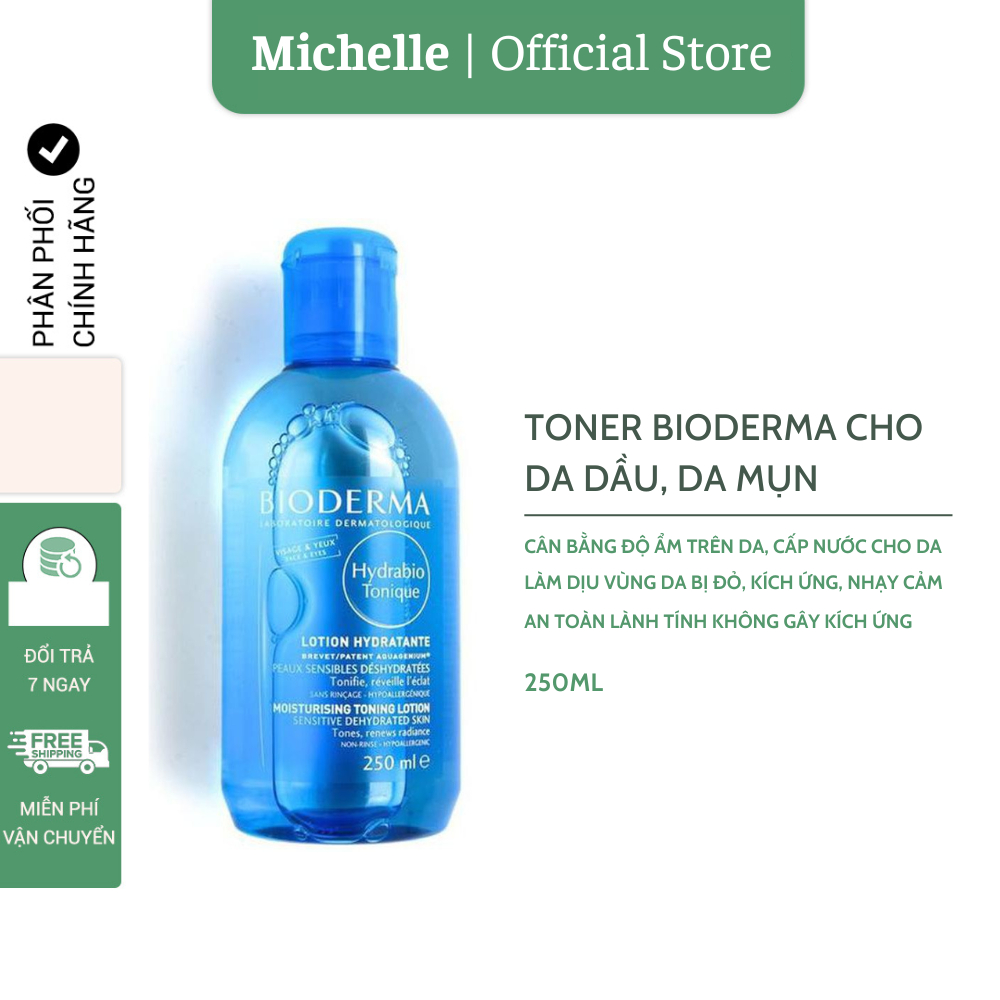 Nước hoa hồng Bioderma toner giúp cân bằng độ ẩm, giảm kích ứng cho da 250ml