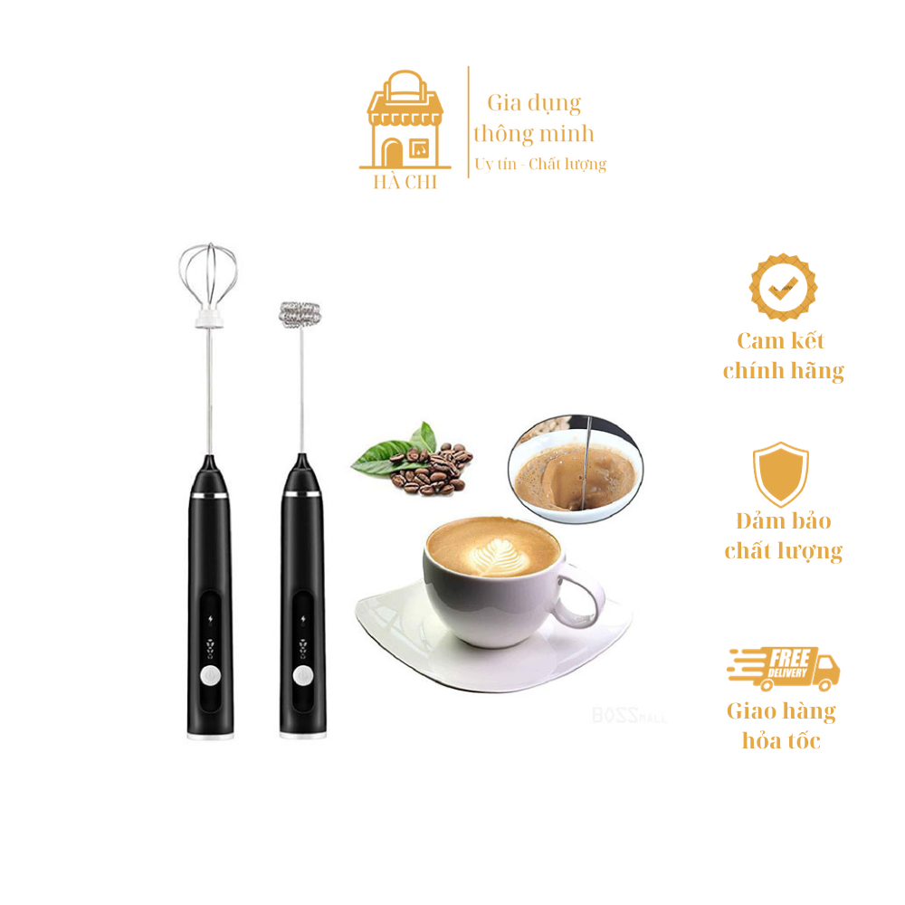 Máy tạo bọt cafe,Gia Dụng Thông Minh máy đánh trứng mini cầm tay có pin tích điện