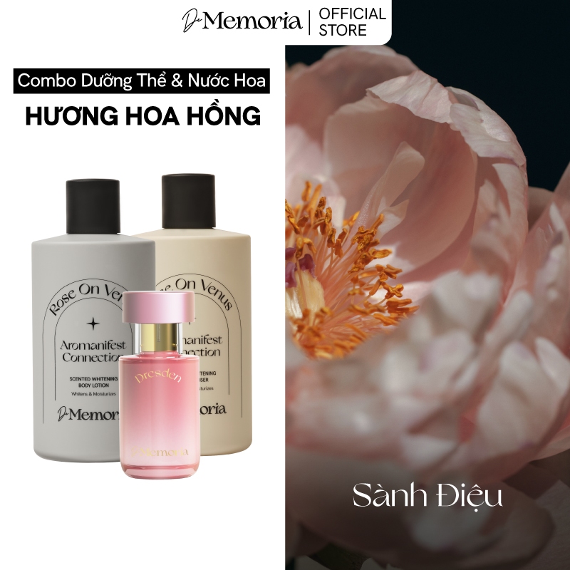 Bộ sản phẩm Nước Hoa, Sữa Tăm Và Dưỡng Thể Trăng Da Hương Nước Hoa De Memoria