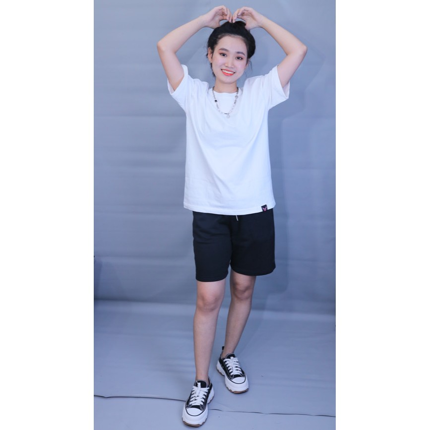 PHÔI Áo Thun Đen/TRẮNG Trơn MÀU Oversize Unisex