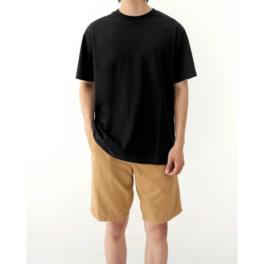 PHÔI Áo Thun Đen/TRẮNG Trơn MÀU Oversize Unisex