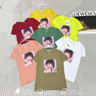 Áo Thun Thái Nữ Cao Cấp Chất Mền Mịn Vải Xịn Đẹp Hình Cô Gái I Love You YUNA