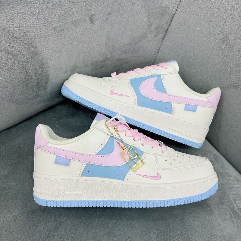 Giày _Nike Air Force 1,Giày Thể Thao AF1 Mini Swoosh Xanh Hồng Full Box Bill Hot Trend 2023