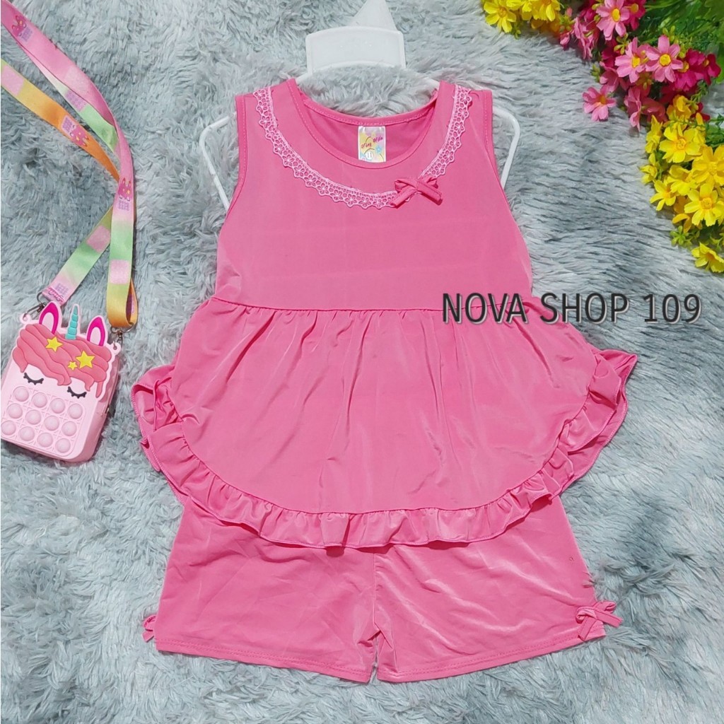 NOVA SHOP 115k Combo 3 bộ đồ thun lạnh không tay cho bé gái từ 8-23kg