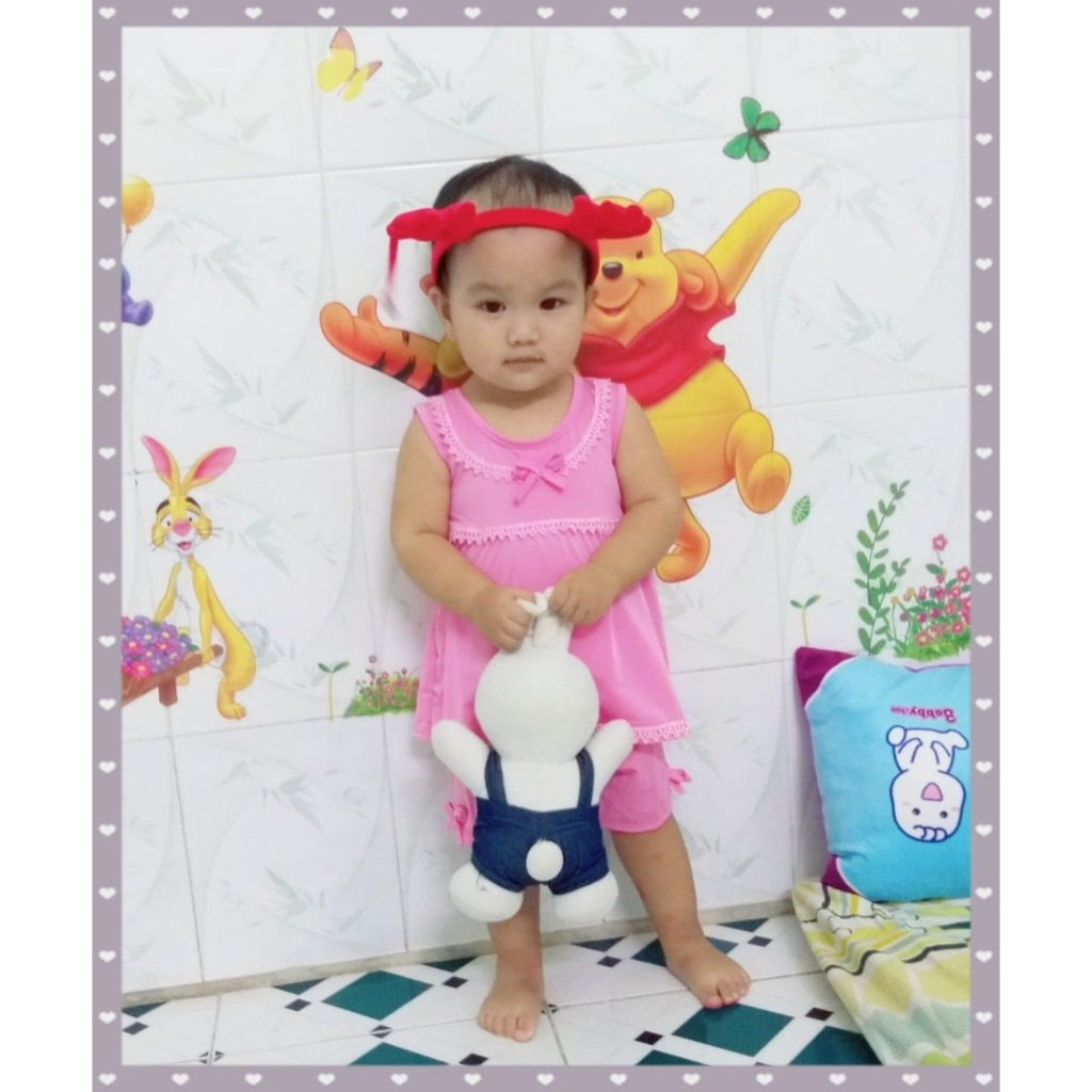 NOVA SHOP 115k Combo 3 bộ đồ thun lạnh không tay cho bé gái từ 8-23kg